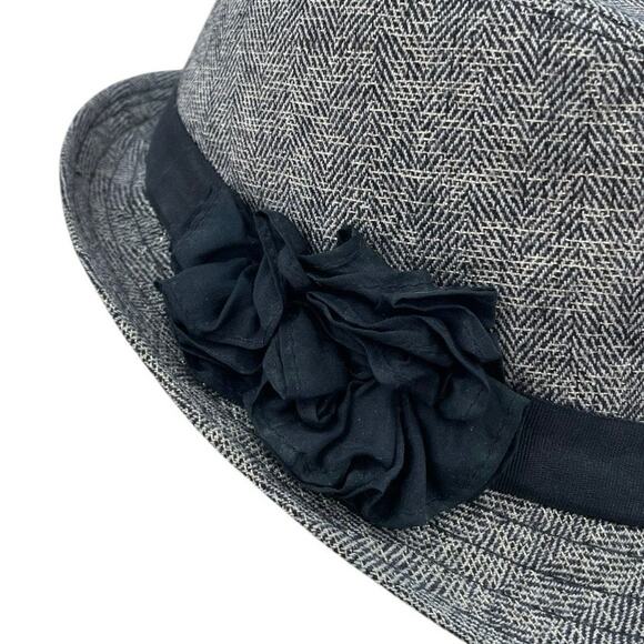 H&M Gray Hat with Black Floral Band - Picture 2 of 6